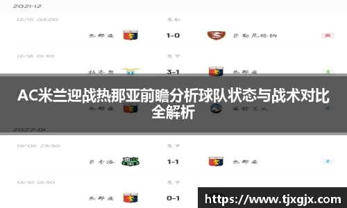 AC米兰迎战热那亚前瞻分析球队状态与战术对比全解析
